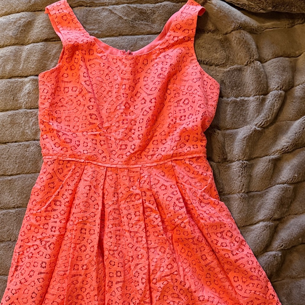 Vibrant Coral Sleeveless Dress